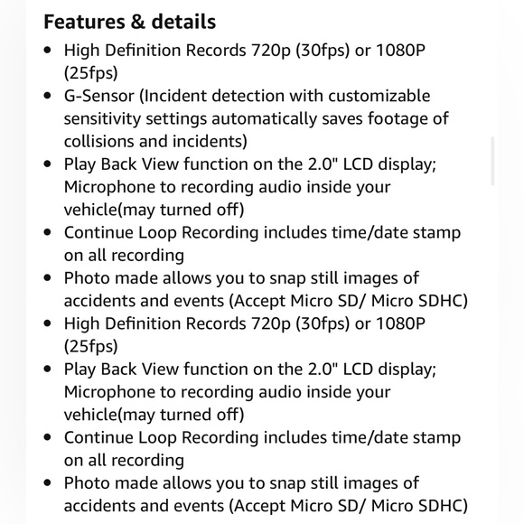 BNIB Polaroid Dash Cam 1080P HD Wide Angle 120 degrees Led Display 2.0”TFT LED - Picture 7 of 12